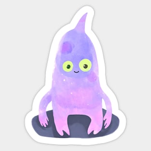 Cute Watercolor Space Monster Sticker